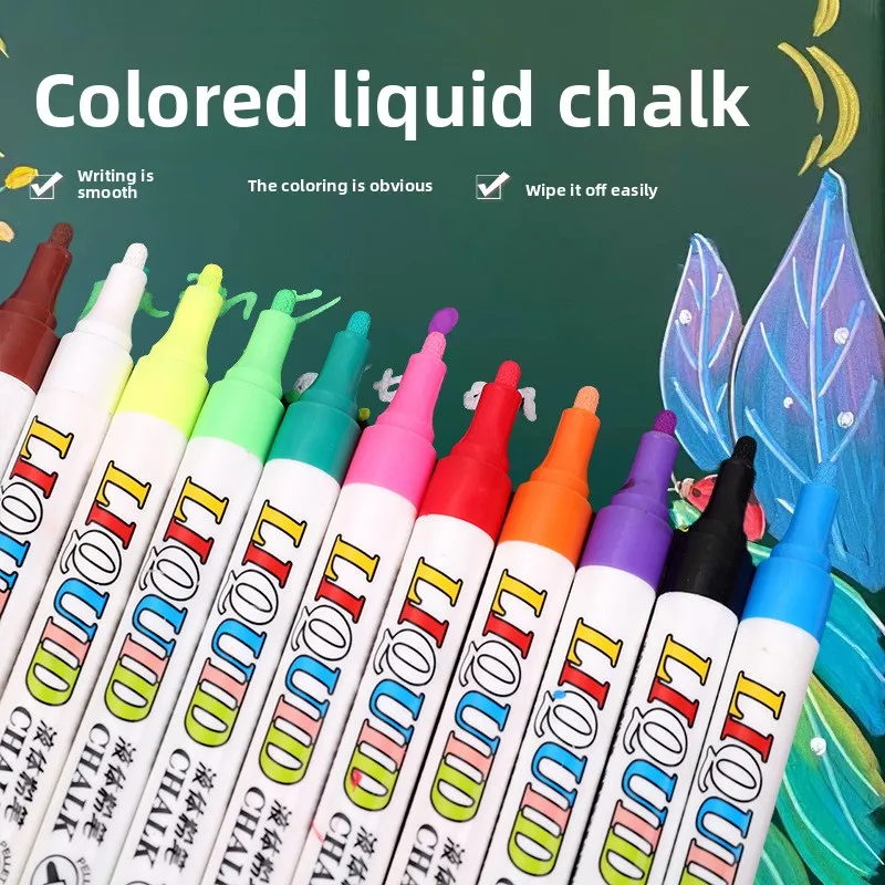 caneta-de-giz-liquido-para-quadro-branco-8-12-cores-cores-vibrantes-soluveis-em-Agua-e-alta-cobertura-para-grafite-pintado-e-design-diy