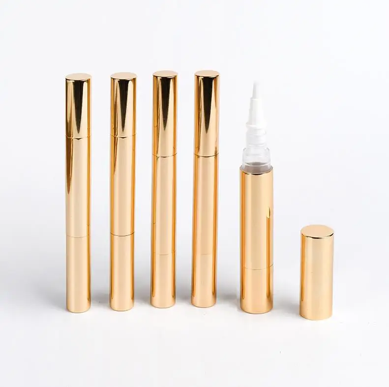 100pcs 5ml gold Cuticle Oil Pen Twist Empty Nail Care Lip Gloss Containers Tube Gold Cuticle Oil Pen With Brush ni46