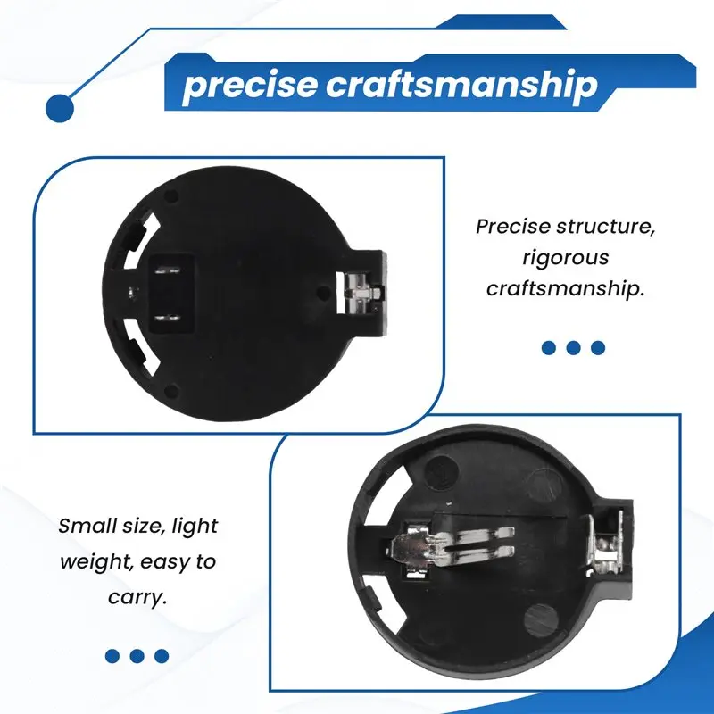 ABZZ-10Pcs Black Round Button Battery Holder Case For CR2032 2016 2025