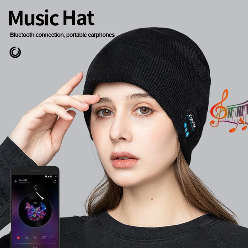 

Музыкальная шапка Bluetooth, зимняя теплая спортивная шапка для бега для мужчин и женщин, мягкая ветрозащитная шапка для пеших прогулок, фитнеса, велоспорта, бега, йоги
