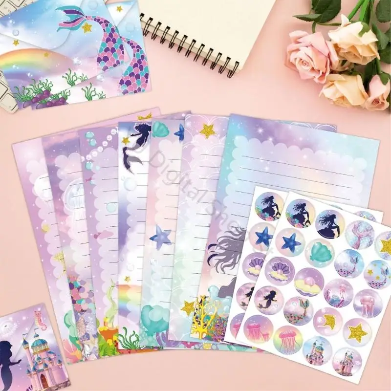 96BA Pastels Colorful Letter Paper Set Envelopes with Matching Envelopes Included