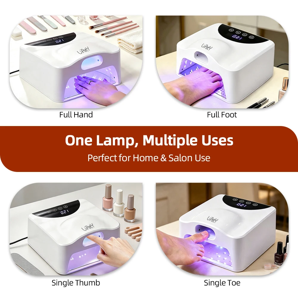 69 LEDs UV LED Nail Lamp 365nm+395nm Dual Light Fast Gel Curing Lamp with Thumb Zone Smart Sensor Nail Dryer for Home Salon view 6