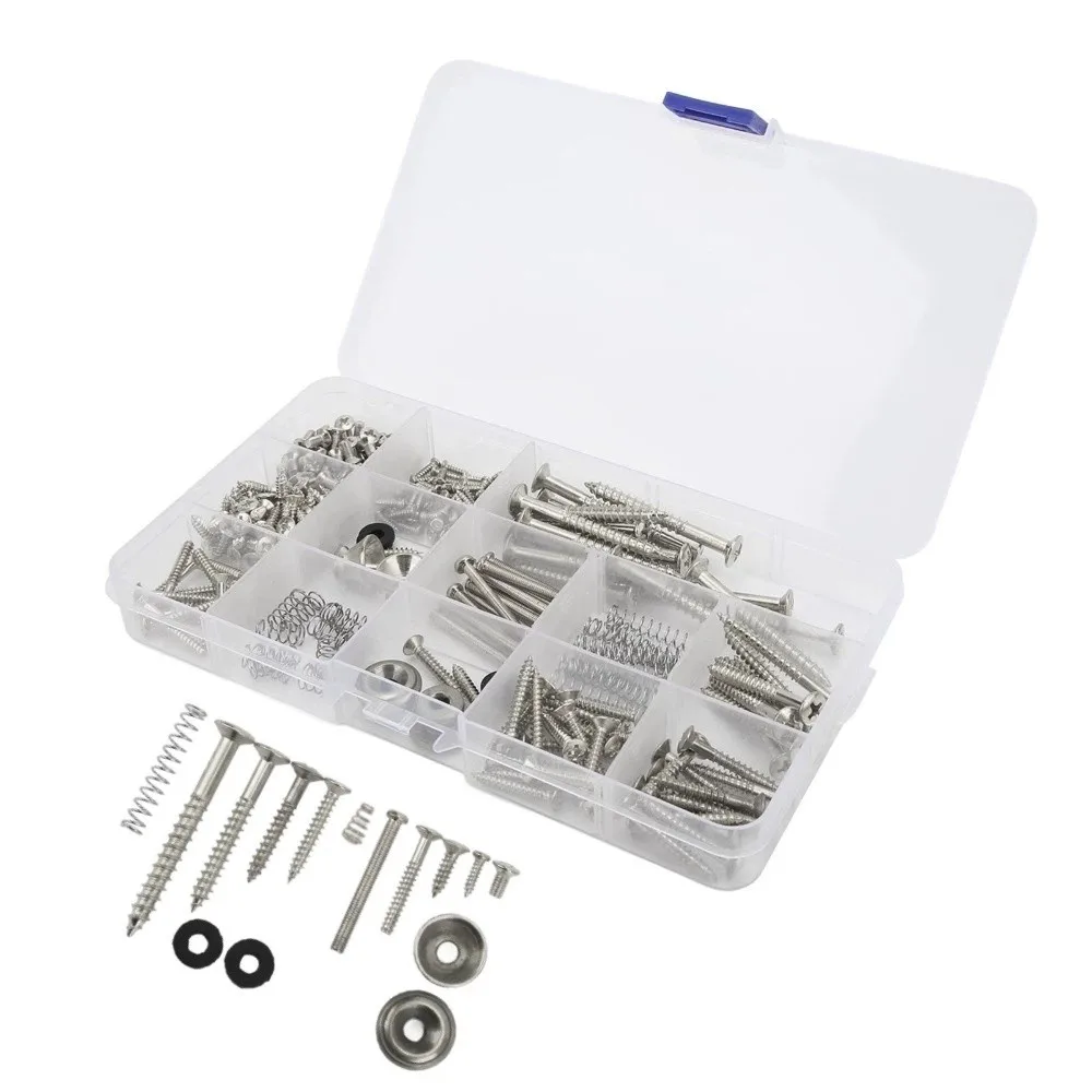 

266 шт. комплект золотых/серебряных гитарных винтов ​ ​ С ящиком для хранения ​ Ремкомплект своими руками ​ ​ Комплект ремонтных креплений ​ ​ Набор аппаратных аксессуаров ​