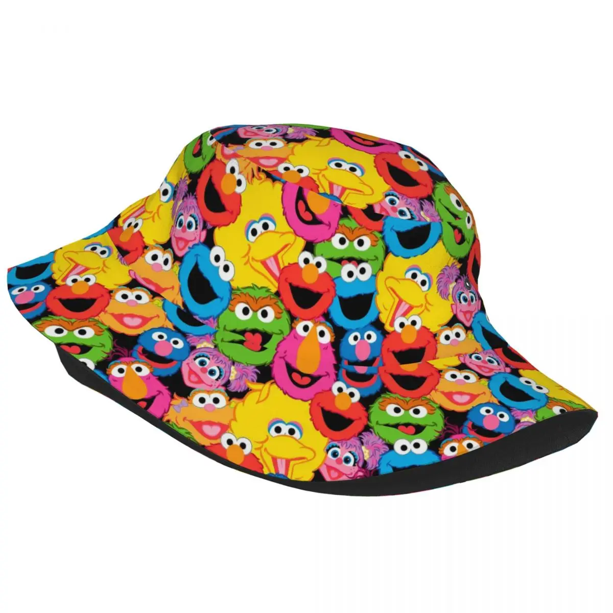 Elmo Anime Cartoon Bucket Hat Hot Summer Headwear Accessories SesameStreet Fishing Fisherman Hat for Hiking Girl Bob Packable