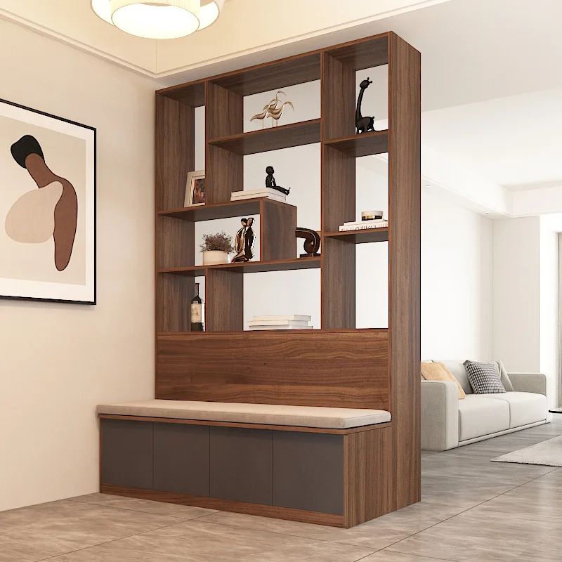 Simple and Modern Home Entrance , Double-sided Screen Partition , Living Room Shoe Cabinet, Card Seat, Integrated Shelf