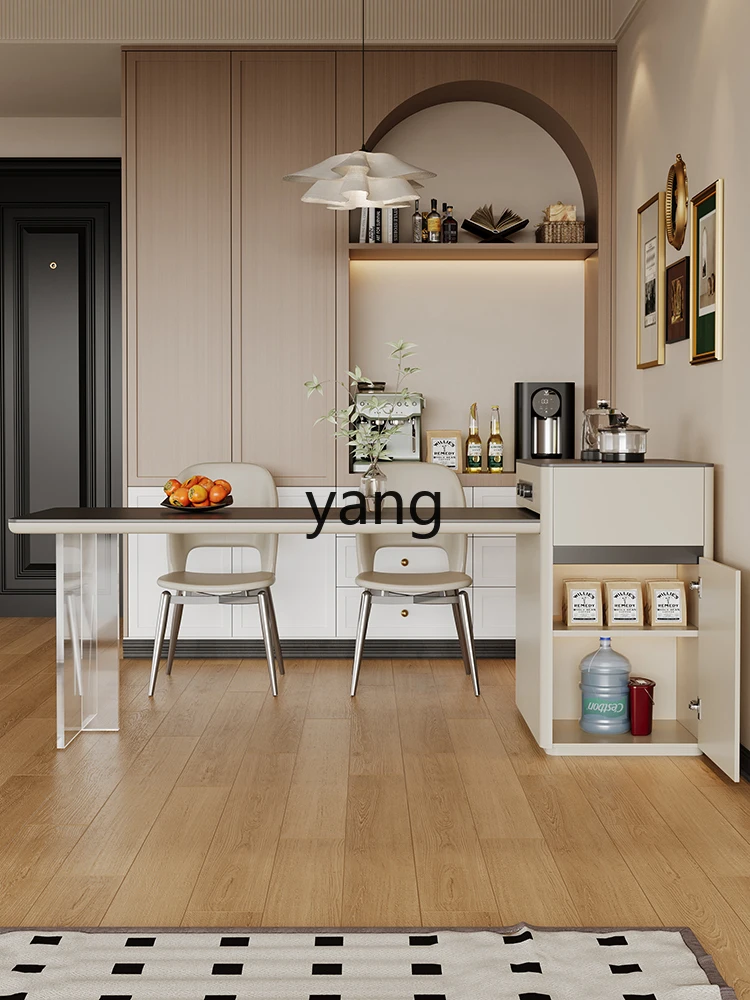 

LMM island table integrated household retractable small apartment suspended rock slab middle island table