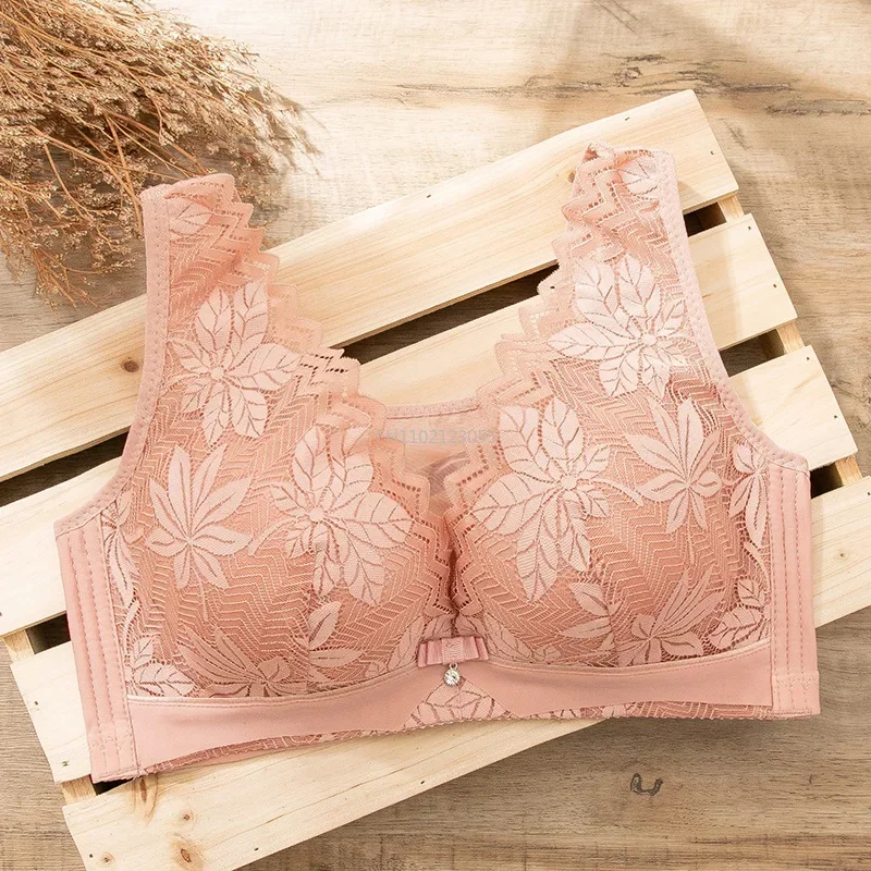 سترة على غرار قسم رقيقة لا حلقة الصلب الملابس الداخلية النساء كبير الثدي رفع مكافحة الضوء لينة مثير الدانتيل حمالات الصدر حجم كبير الصدرية 36-44CD