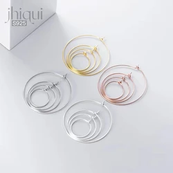 1pair 925 Sterling Silver Circle Hoop Earring DIY Drop Earring Making Fine Jewelry Finding