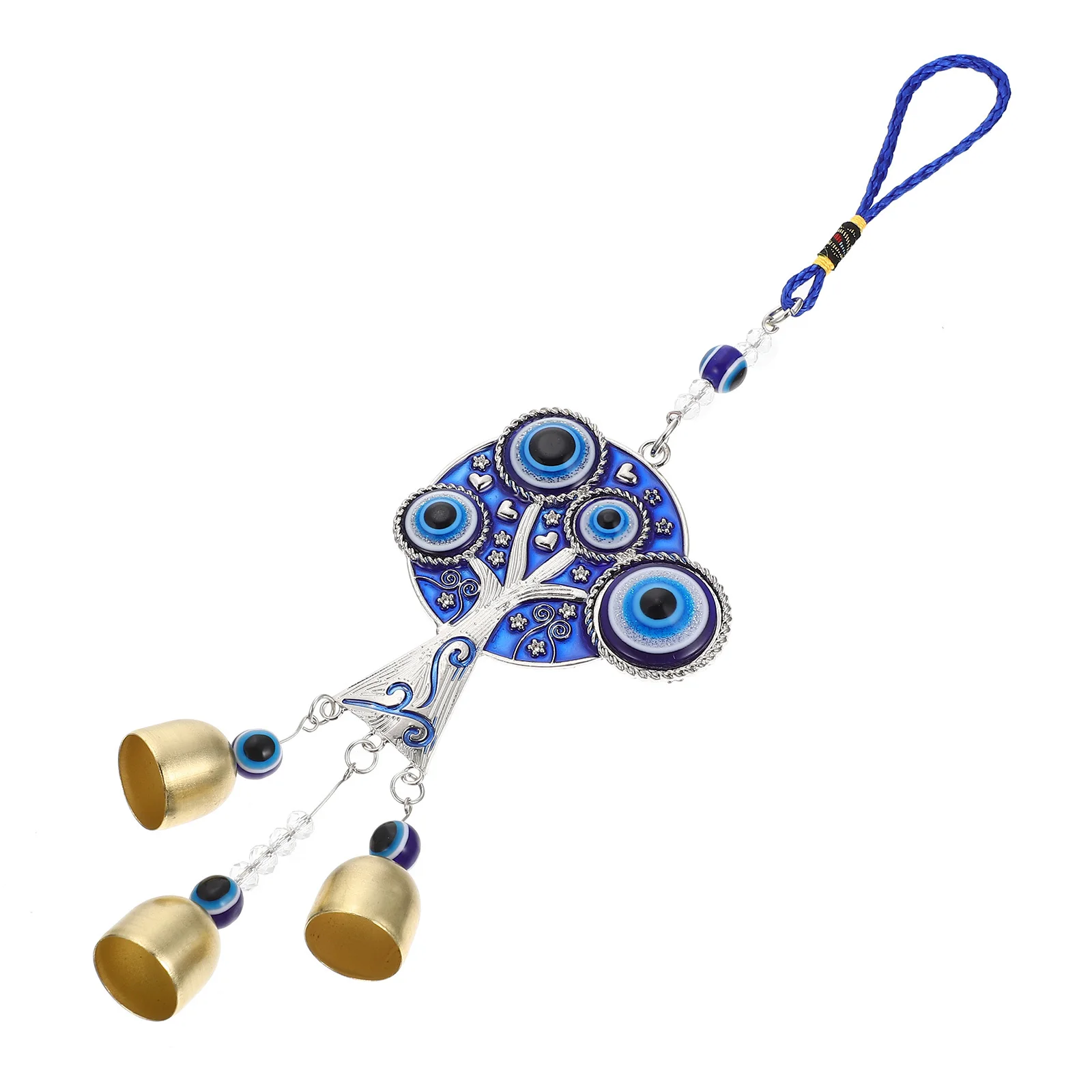 

Blue Evil Eye Wind Bell Hanging Decoration Tree Shape Outdoor Balcony Garden Window Ornament Evil Eyes Hanging Ornament