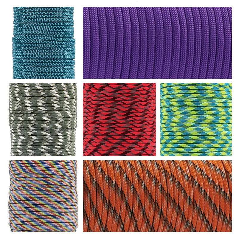 550 Military Paracord 100M 7 Strand 4mm Parachute Cord Camping Accessories OutdoorSurvival Equipment DIY Bracelet Tent Rope