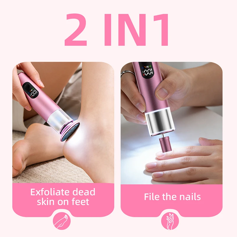 Electric foot trimmer, electric foot grinder with 9-level adjustment, rechargeable for removing dead skin, calluses, and repairi image 4