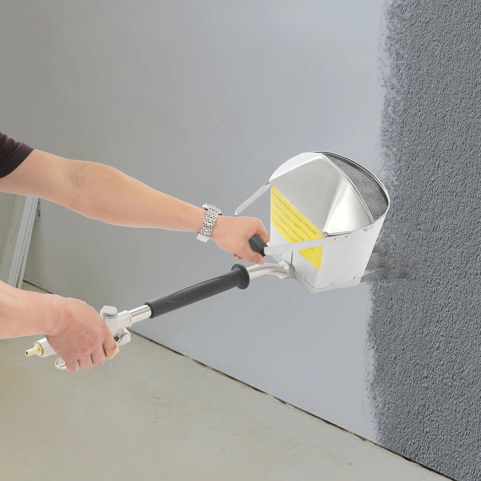 Penyemprot Plesteran Semen 2,6KW dengan Nozel Dapat Dilepas, Hopper Tekstur Semen Plesteran untuk Patung Dekorasi Konstruksi