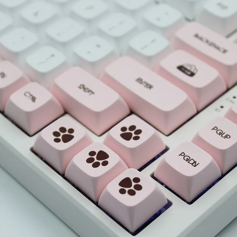 134 Keys Cheese Cat XDA Profile Keycap For Mechanical Gaming Keyboard Cherry Mx Switch PBT Keycaps DYE-SUB Pink Cute Key Caps