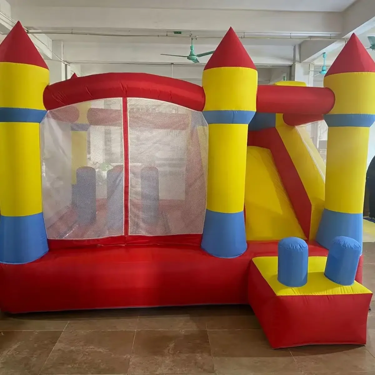 Bounce House with Blower Inflatable Obstacle Course Kids Indoor Outdoor for Birthday Party Backyard with blower  Jumping Castle