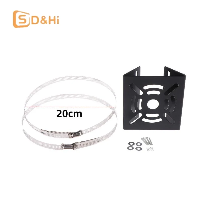 1 Set Universal Joint Pole Column Holding Monitoring Bracket Camcorder Back Stand Iron Hoop Plate Street Light Pole Mount Holder