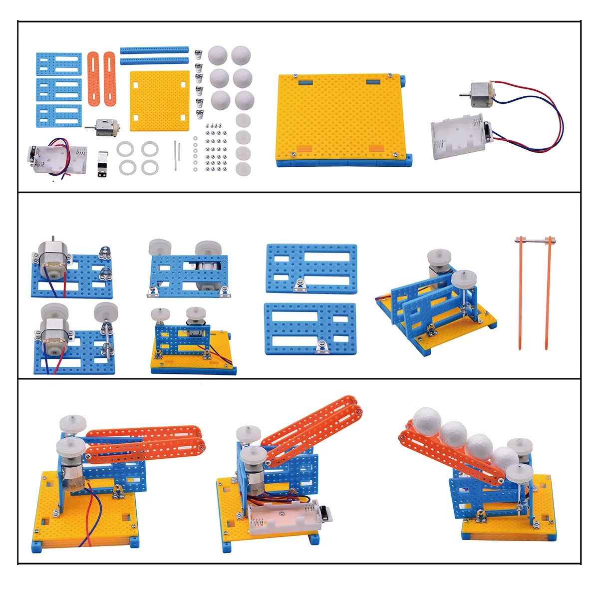 1Pcs Automatic Pitching Machine DIY Educational Science Kit Kids Learning Baseball Trainer Automatic Pitching Machine
