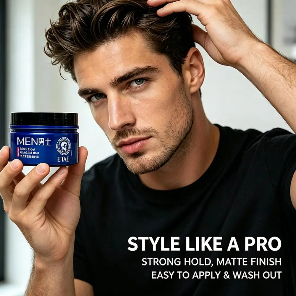 Hair Pomade for Men Hair Styling Strong Hold & High Volume Grooming Hair Clay Paste For Men Non-Greasy for Dry & Damp Hair Care