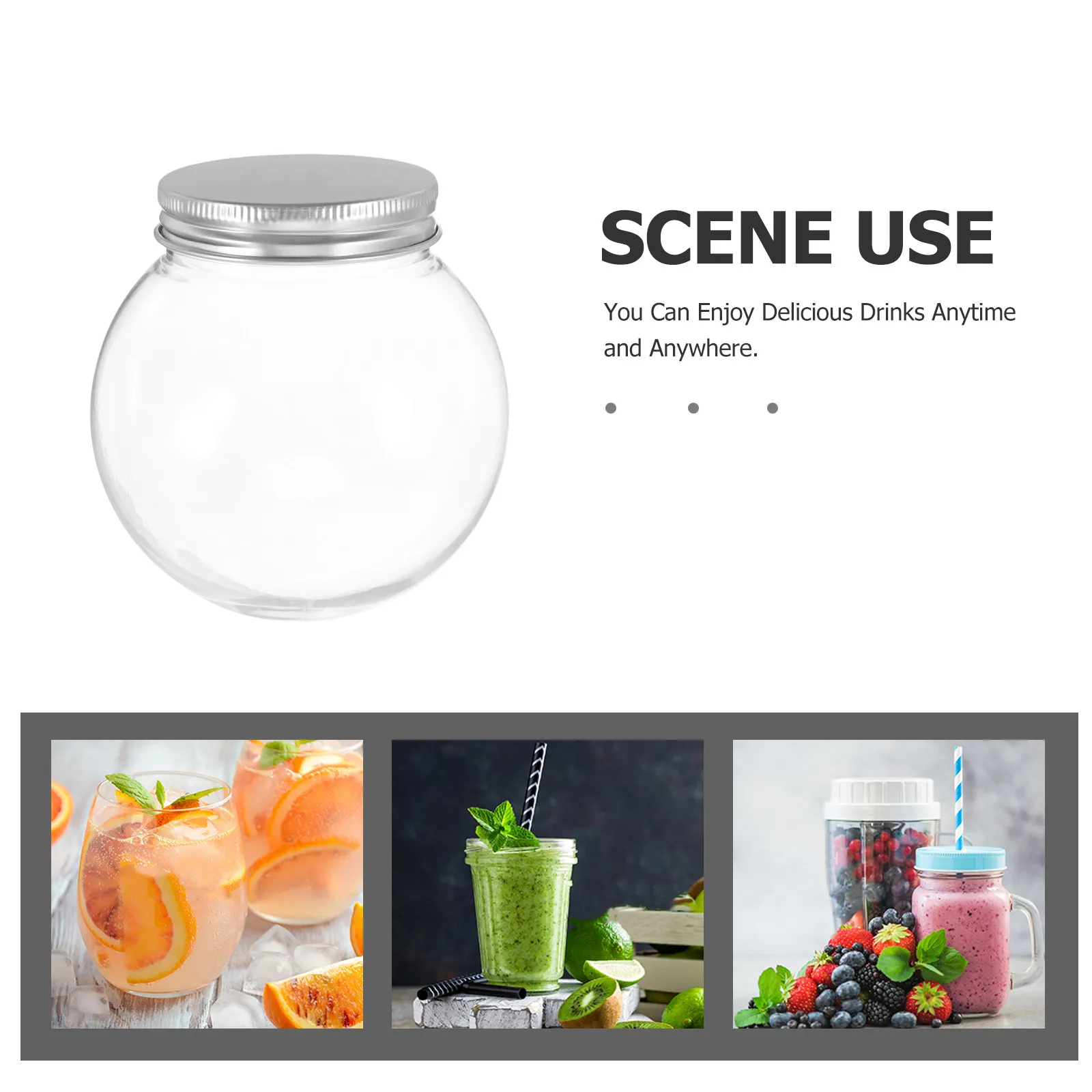 10Pcs Thickened Transparent Round Plastic Yogurt Bottles 250ml Clear Drink Containers Juice Bottles Candy Jars Christmas view 3