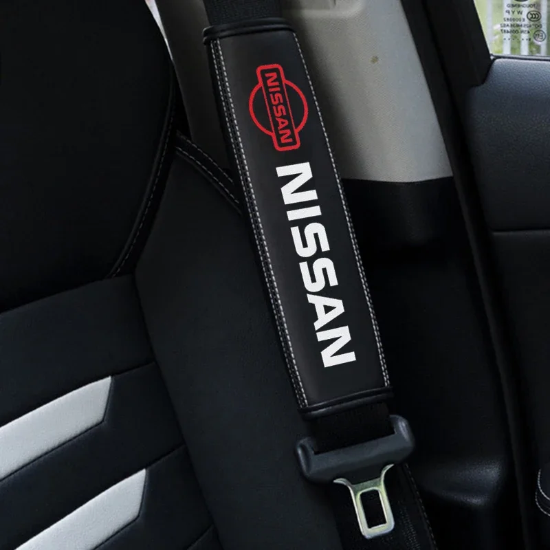 2pcs Leather Car Shoulder Protection Seat Belt for Nissan Qashqai J11 J10 Leaf Juke Patrol X Trail Tiida Navara Nismo Note Teana