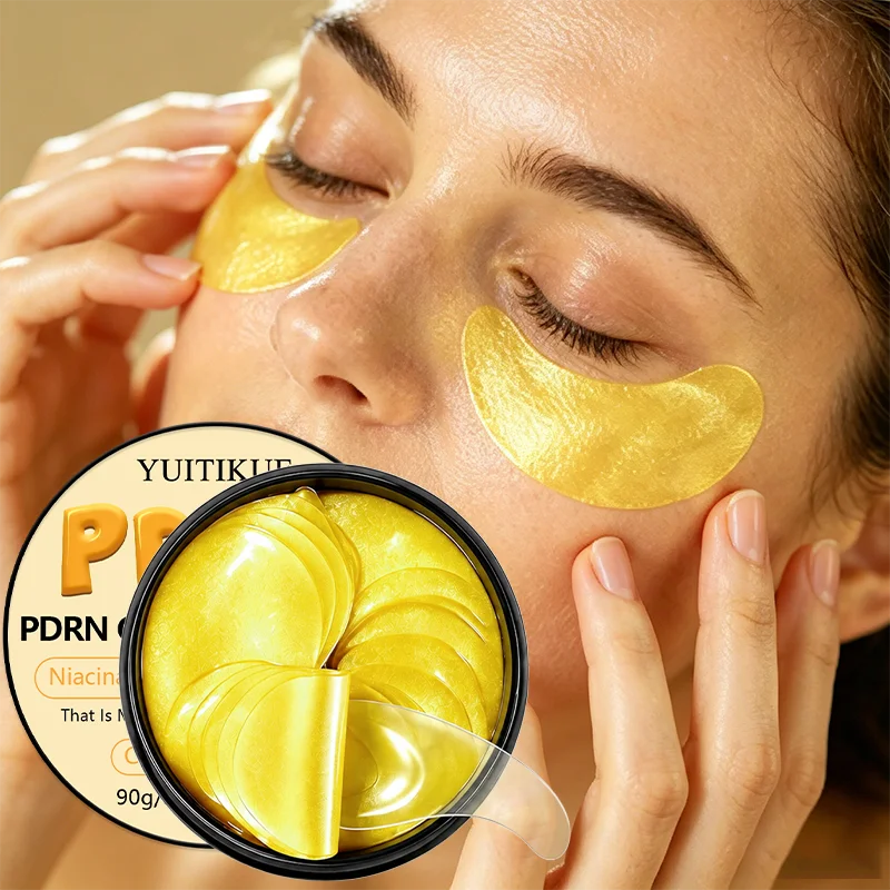 60 Patchs Yeux YUITIKUE Centella PDRN Or Hydratants et Revitalisants pour les Zones Ternes des Yeux – Soin Quotidien Hydratant pour le Contour des Yeux