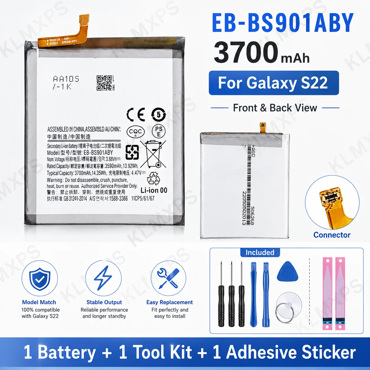 For Samsung Galaxy S22 Brand New Replacement Battery EB-BS901ABY 3700mAh High Quality