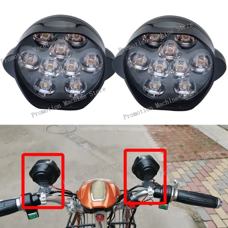 Led motorcycle headlamp 12v/24v/48v/60v/64/72v/80v ebike Front light electric Bike scooter Motos driving Riding led Spotlights