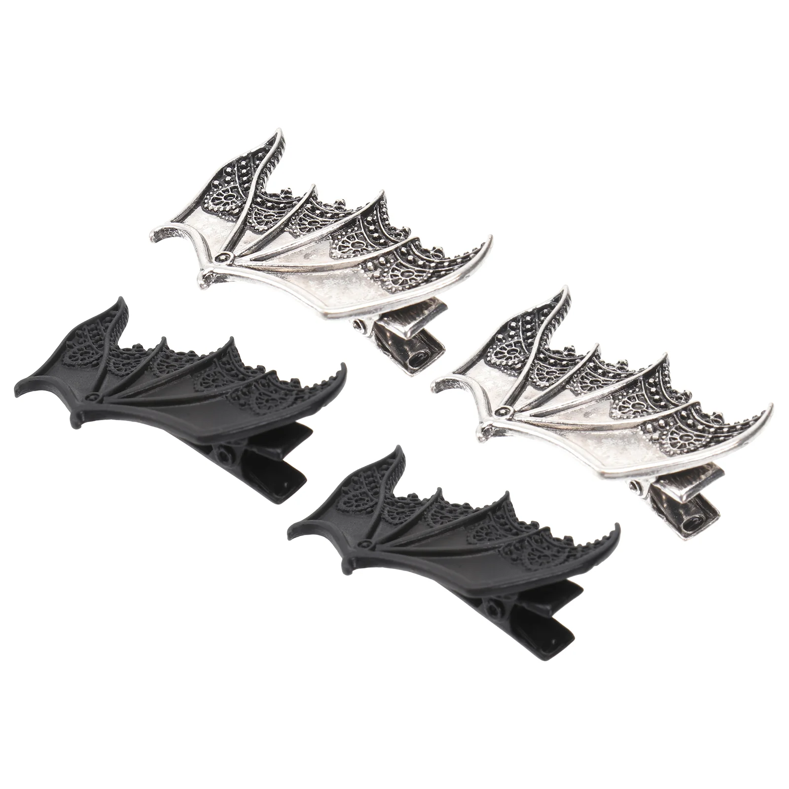 2 Pairs Bat Hairpin Halloween Accessories for Adults Headpiece Wing Hairband Headband Themed Parties Decor Clips -