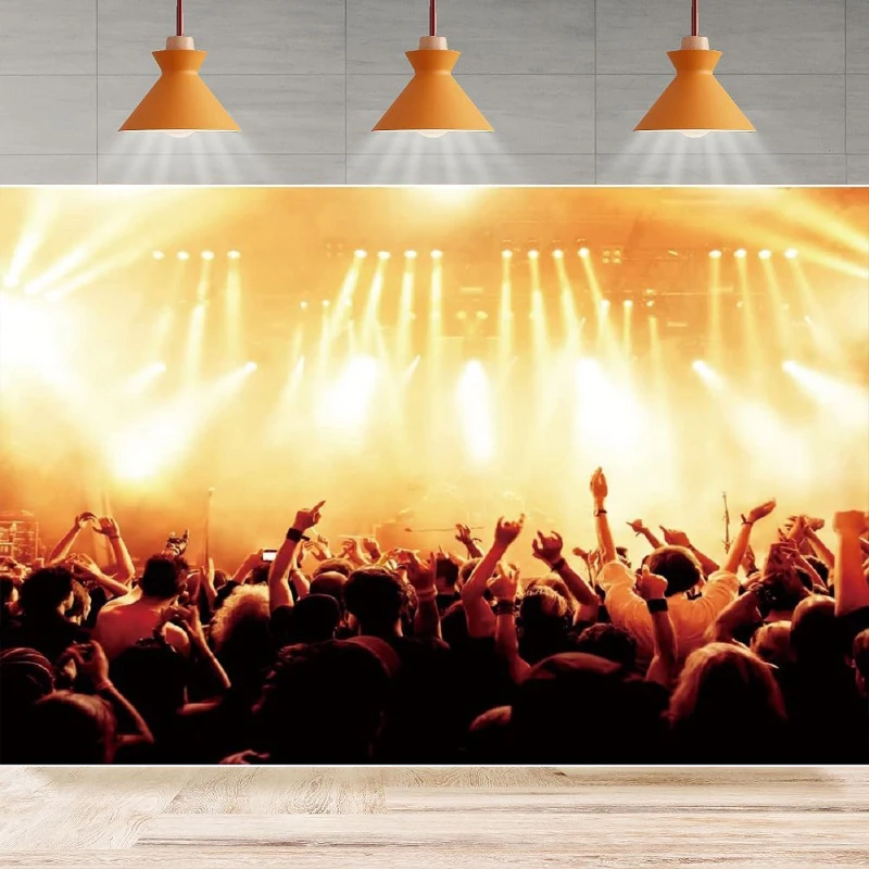 

Stage Spotlight Photography Backdrop Concert Live Plateform Background Rock Star Music Show Audience Banner Party Decor Supplies