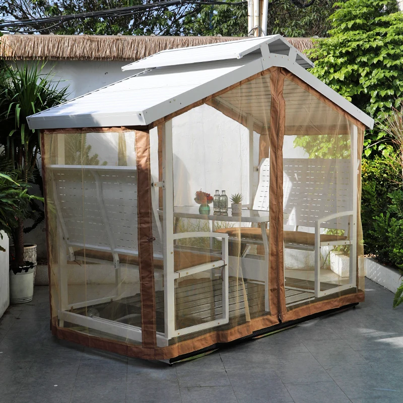 

Outdoor swing power rocking chair household courtyard four-person villa preferred outdoor aluminum alloy leisure