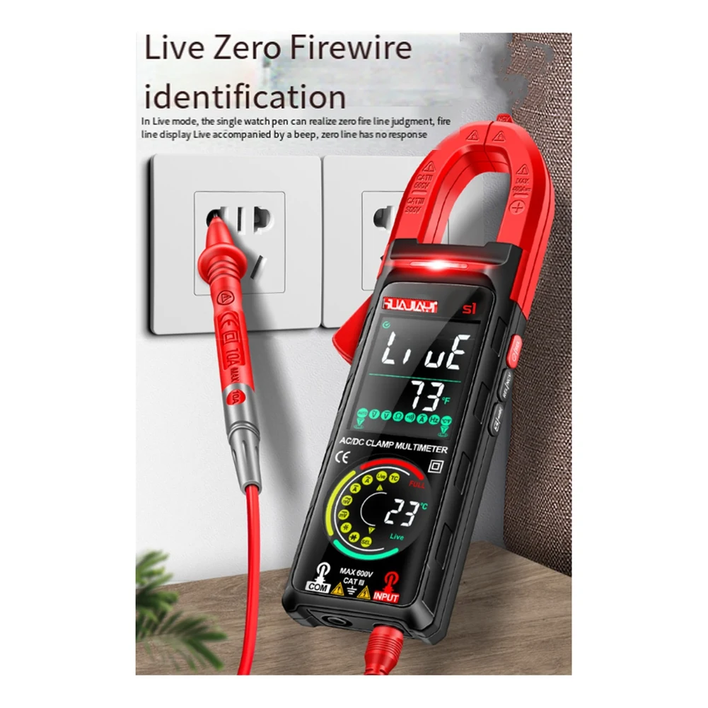 Imagem -06 - Huajiayi-smart Digital Alicerça Amperímetro Clamp Meter Ampermetric Multímetro Amp Capacitância Ohm Tester ac dc