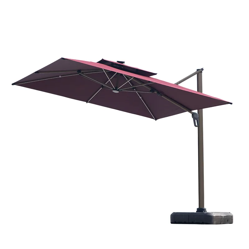 

Outdoor shading courtyard umbrella, villa terrace garden sun umbrella, outdoor outdoor stall with lamp, large Rome