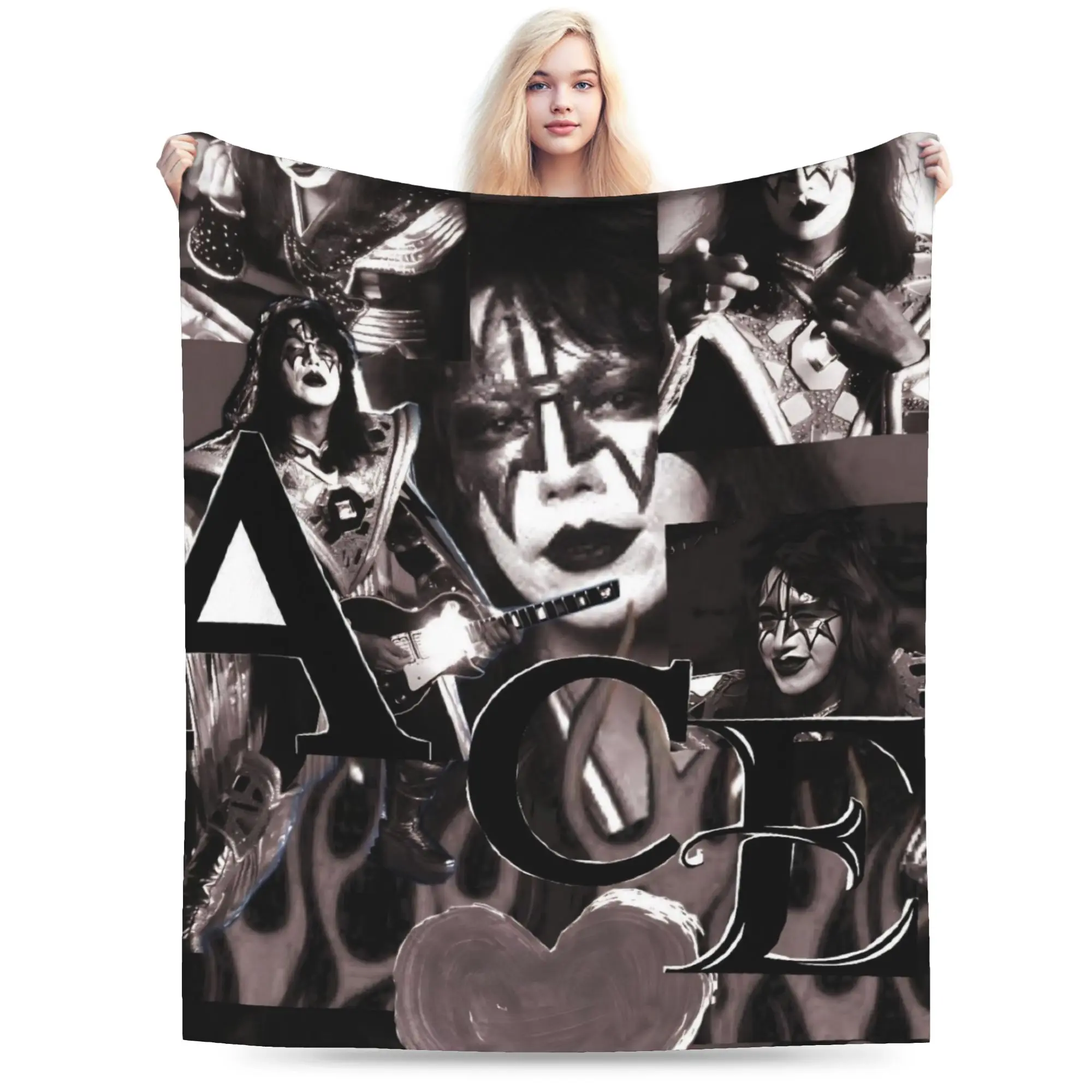Engraçado ace frehley o spaceman 1951-2025 cobertor super macio velo beijo banda relaxar lance cobertor lavável à máquina