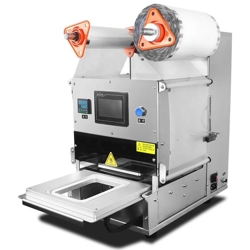 

Electric Automatic Fast Food Meat Fruit Tray Bowl Box Film Roller Modified Atmosphere Packaging Sealing Machine