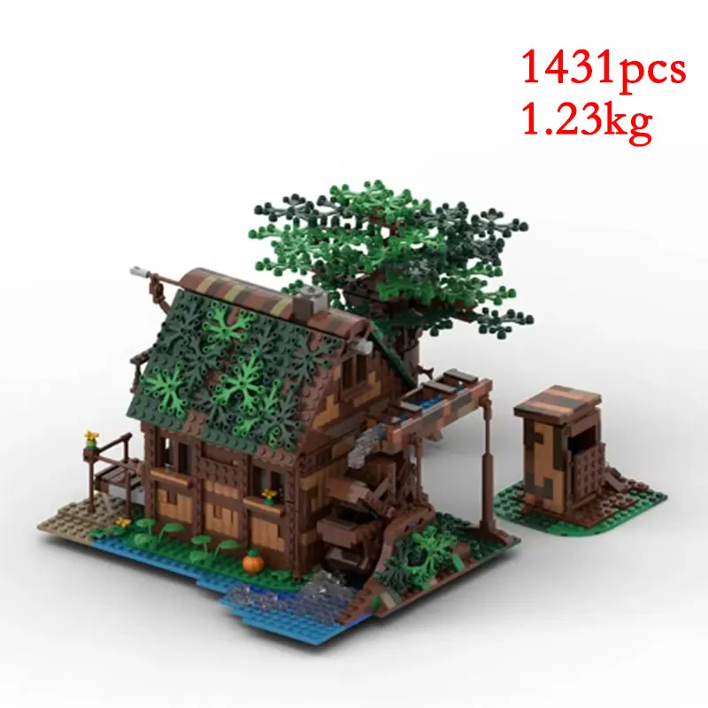 Spot MOC-48679 Small Particle Assembled Building Blocks Medieval Architecture House Puzzle Toy Model Ornament