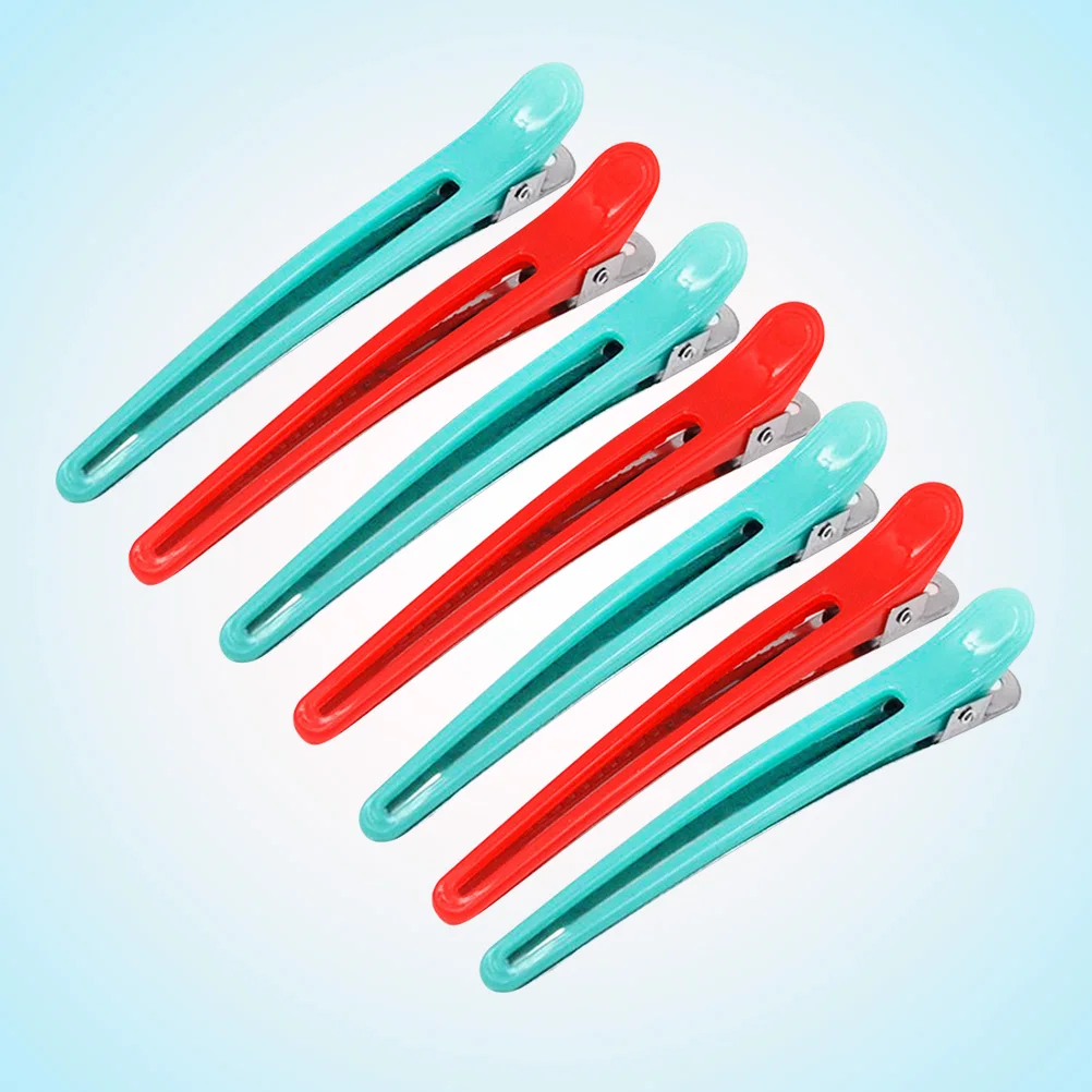 

12pcs Duckbill Hair Clips Styling Alligator Clips Durable Aluminum Stainless Steel Hair Barrettes For Hairdressing Coloring Face