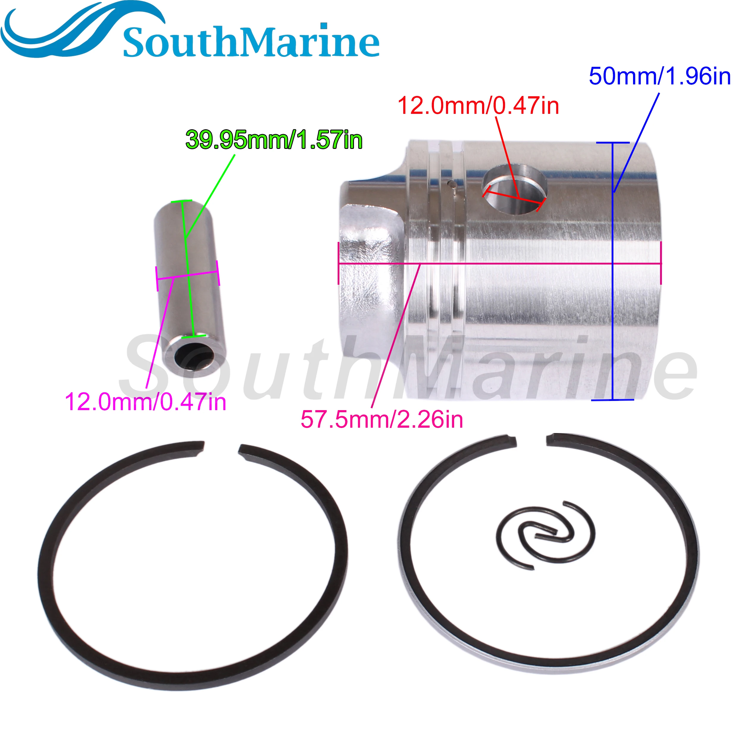 Boots motor 6e0-11631-00-98 Standard kolbens atz & 6g1-11610-00 Ring für Yamaha 4 PS 5 PS, 50mm Standard