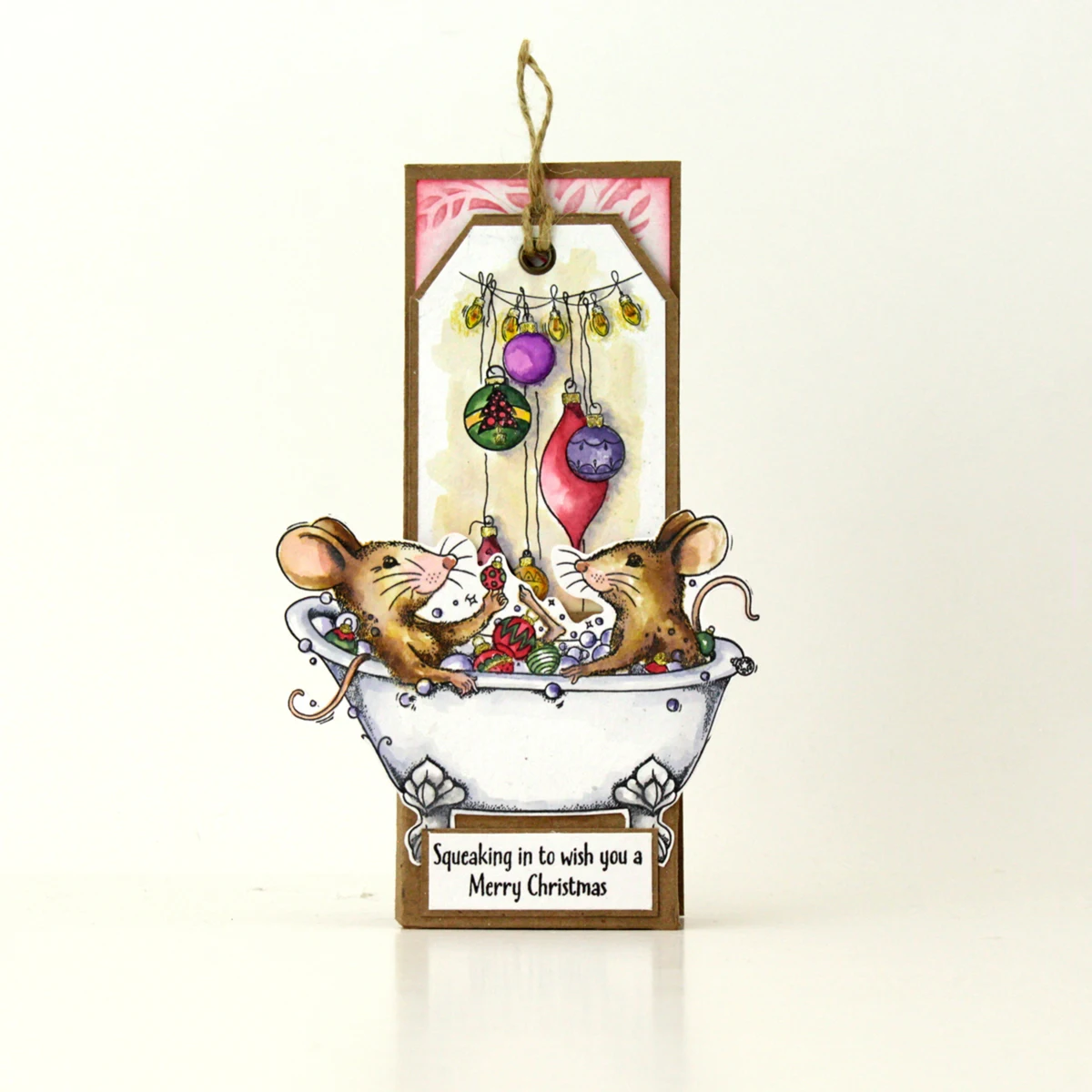 2026 New Bauble Bath Merry Kiss Mouse Clear Stamps Brilliant Bauble Stencil for DIY Making Card Scrapbook Template Decoration
