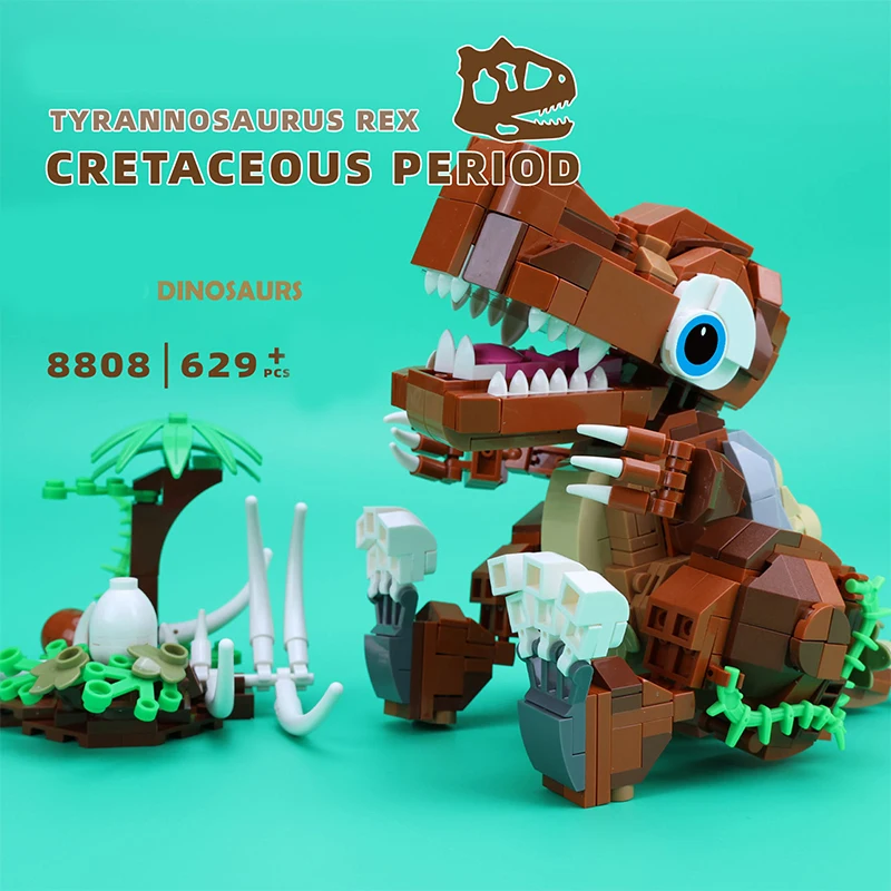 

629pcs Tyrannosaurus Rex Building Blocks Model Dinosaur Baby Ornaments MOC Technical Children DIY Assembly Toy Bricks 8808