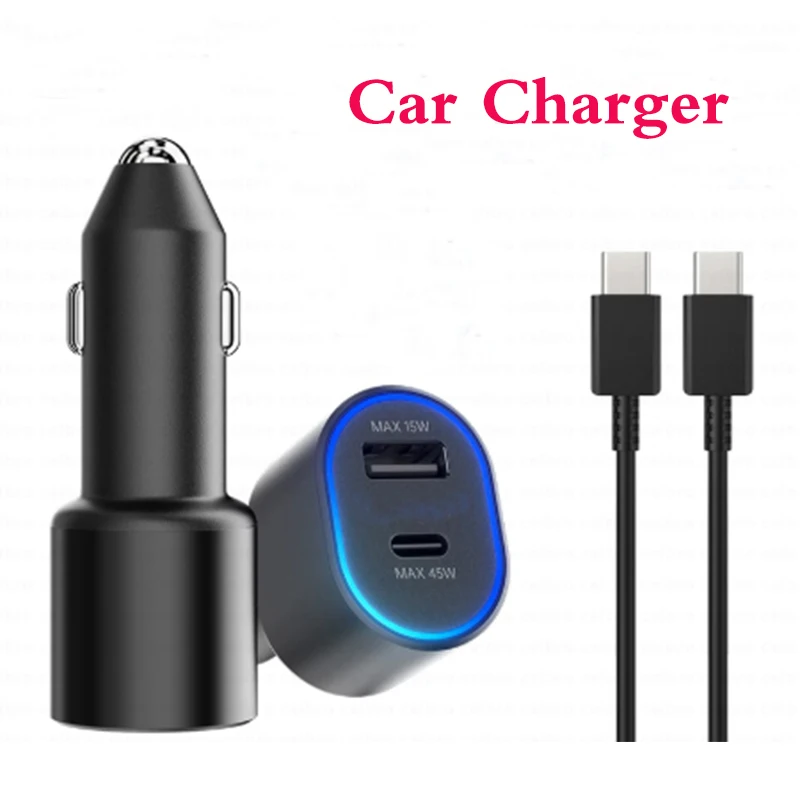 60 واط لسامسونج شاحن سيارة فائق السرعة Pd Usb نوع C ميناء السيارات Cargador 45 واط غالاكسي S24 S23 S22 S21 ملاحظة 20 الترا 10 Z Fold5 A55