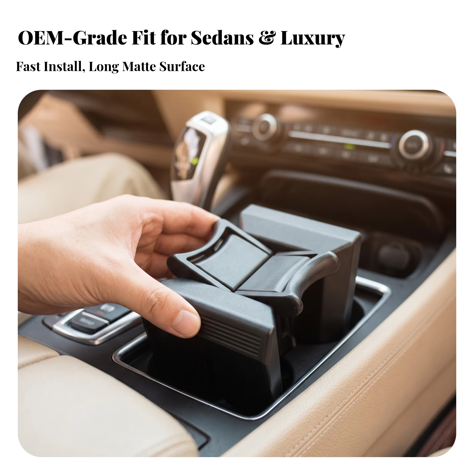 Center Console Cup Holder Divider Sturdy Cup Holder Divider Insert Molded Slotted for Car Owners