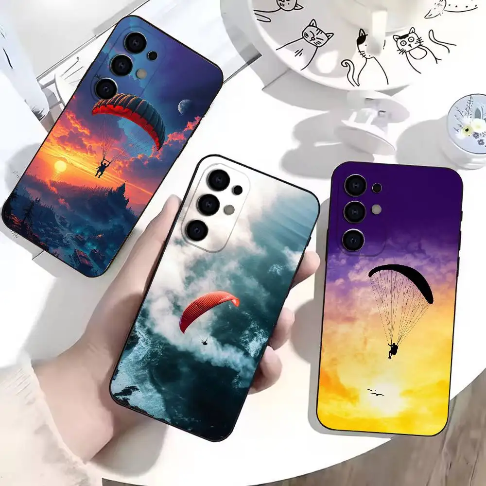 Extreme Sports S-Skydiving  Phone Case For Samsung Soft Black Case S25,S24,S21,S23,S22,S30,Ultra,S20,Plus