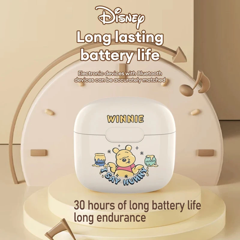 Disney C01 Wireless Earphones Bluetooth Long Endurance Noise Reduction Headphones HD Voice Call Cartoon Mickey Minnie Stitch