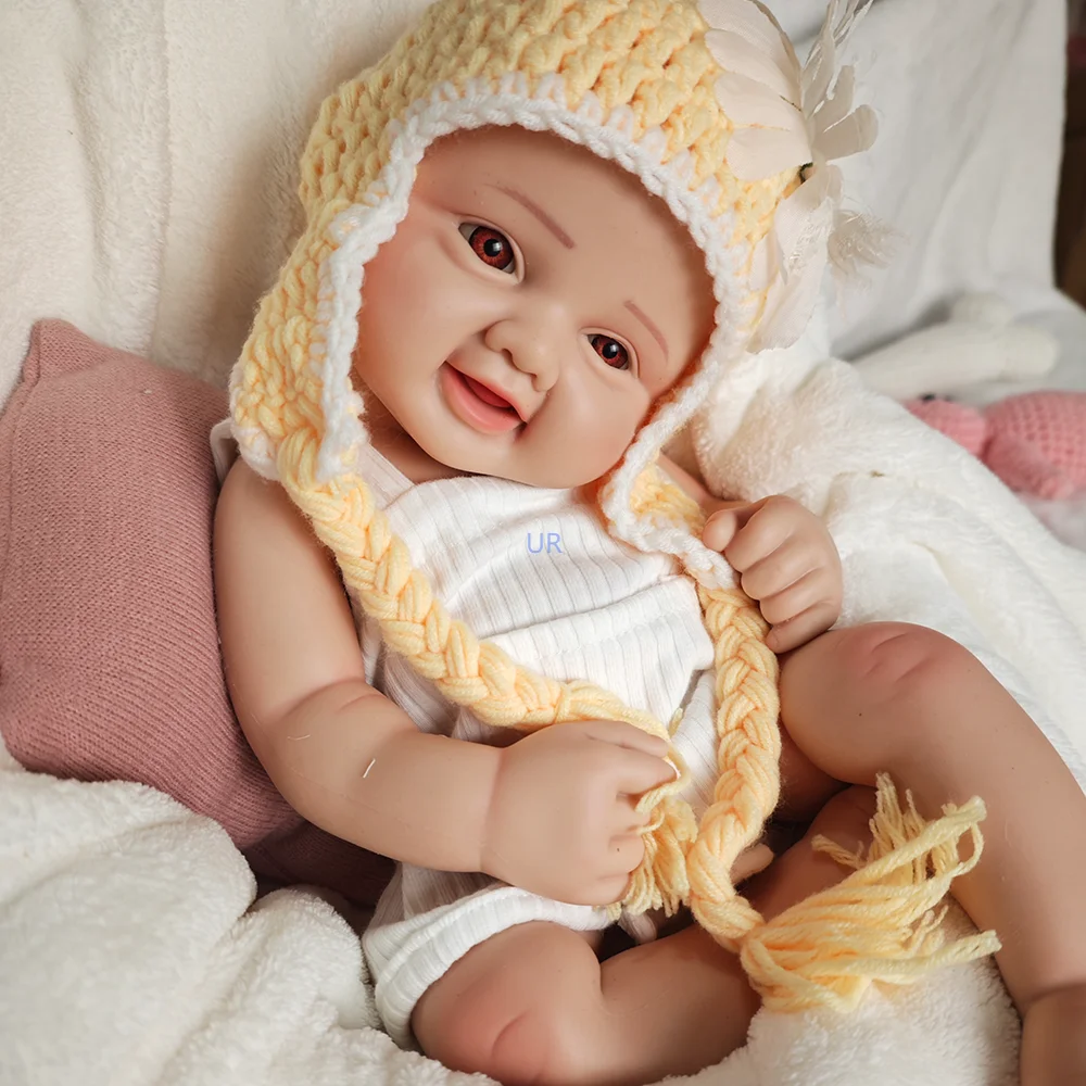 

16" Handmade Painted Art Newborn Dolls Full Soft Flexible Silicone Reborn Baby Girl Silicone Baby Doll Gift Perfect Easter Gift