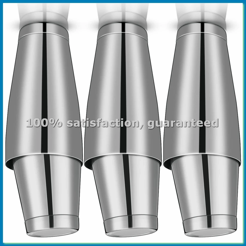 

Набор из 3 профессиональных барных шейкеров (Бостонский шейкер) из нержавеющей стали для смешивания напитков (серебристый)-AT35