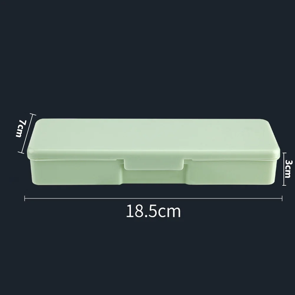 プラスチック製ネイルツール収納ボックス,18.8x7cm,3cm,さまざまな色の長方形,ネイルを収納するためのボックス