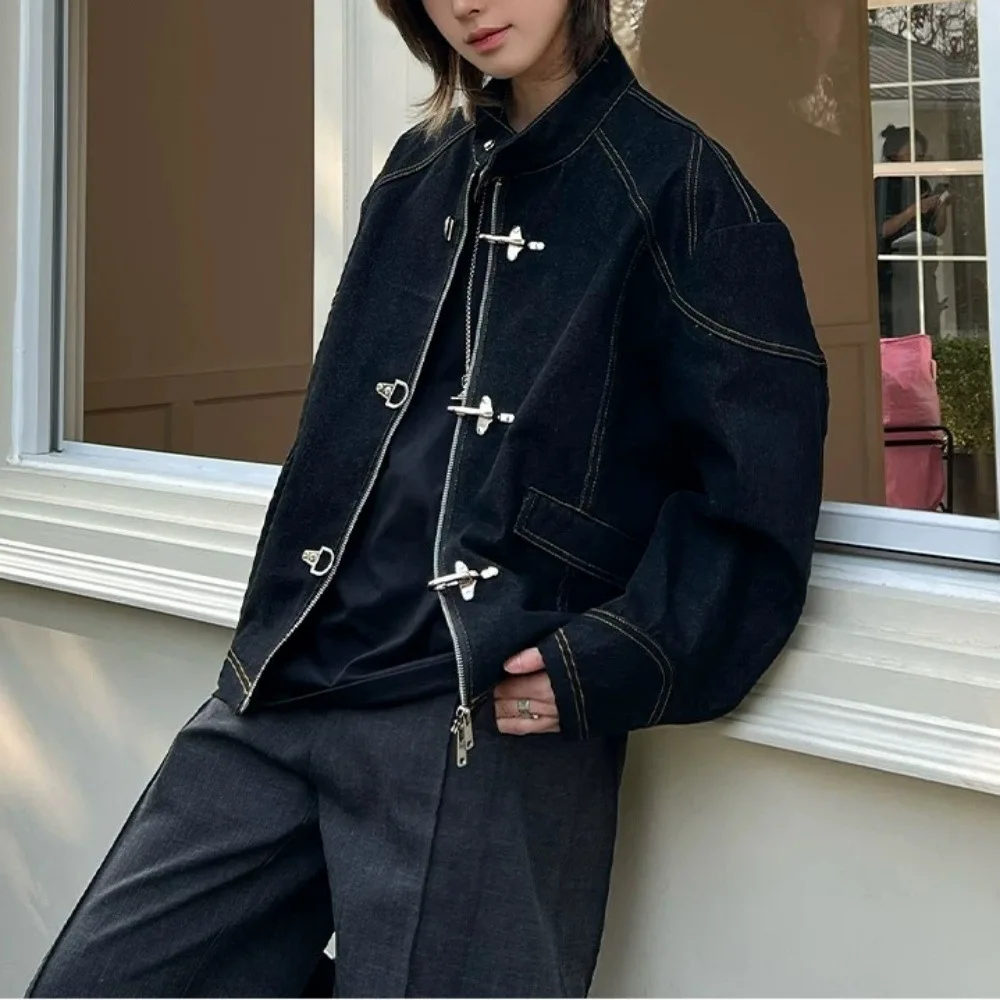 Harajuku Jacket Casual Style Loose Fit Long Sleeve Coat 2026 Autumn Artistic Fashion Versatile Simple Popular Japanese Trendy