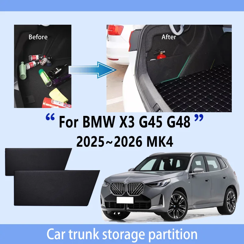 Car Accessories For BMW X3 G45 2025~2026 Thickening Trunk Storage Partition Multifunction Storage Auto Interior Parts Organizer
