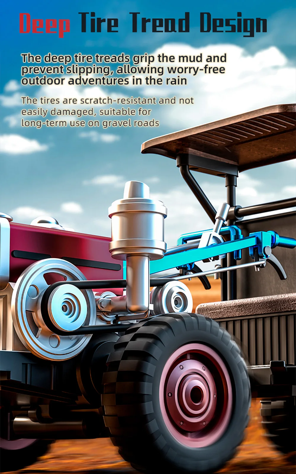 9IMOD C8836 RC Auto 4WD Traktor Spielzeug Maßstab 1:14 2,4 GHZ Hintere Panels Kann Geöffnet Werden Fernbedienung Bauernhof Fahrzeug Spielzeug Kinder RC Traktor