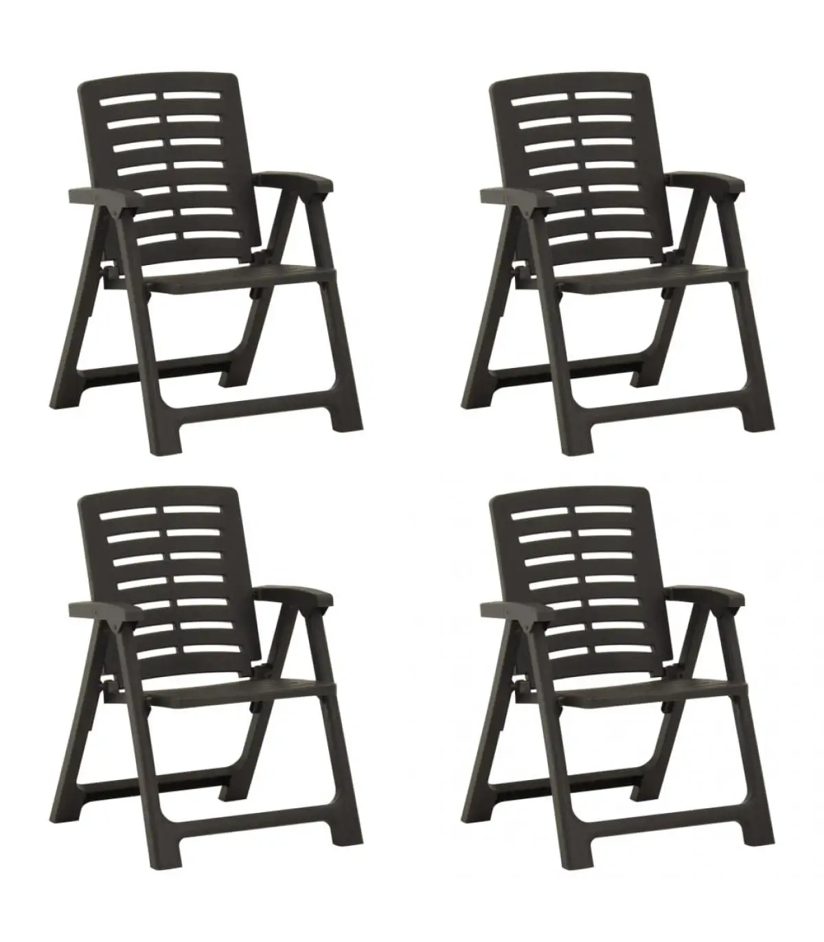 Garden chairs garden chairs 4 units plastic anthracite gray