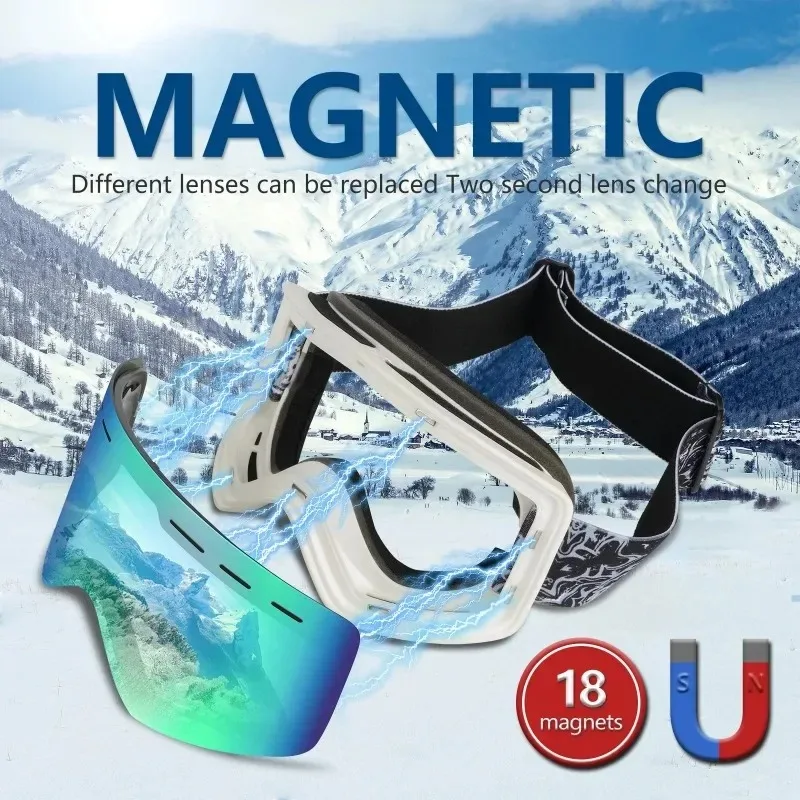 OBAOLAY gafas de esquí con lentes de repuesto magnéticas, colores personalizables